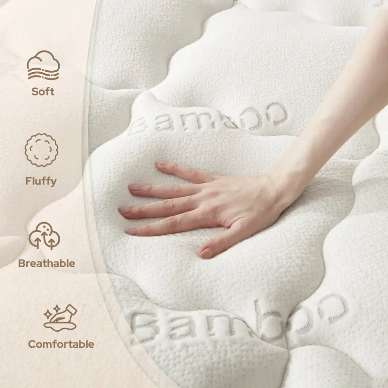 Thick Fluffy Mattress Pad - Cooling Pillow Top Cover (6-18" Deep Pocket)